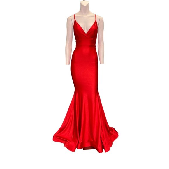 Jessica Angel Dresses & Skirts - Jessica Angel 347 Open Back V-neck Maxi Gown Perry Red Size XS NWT